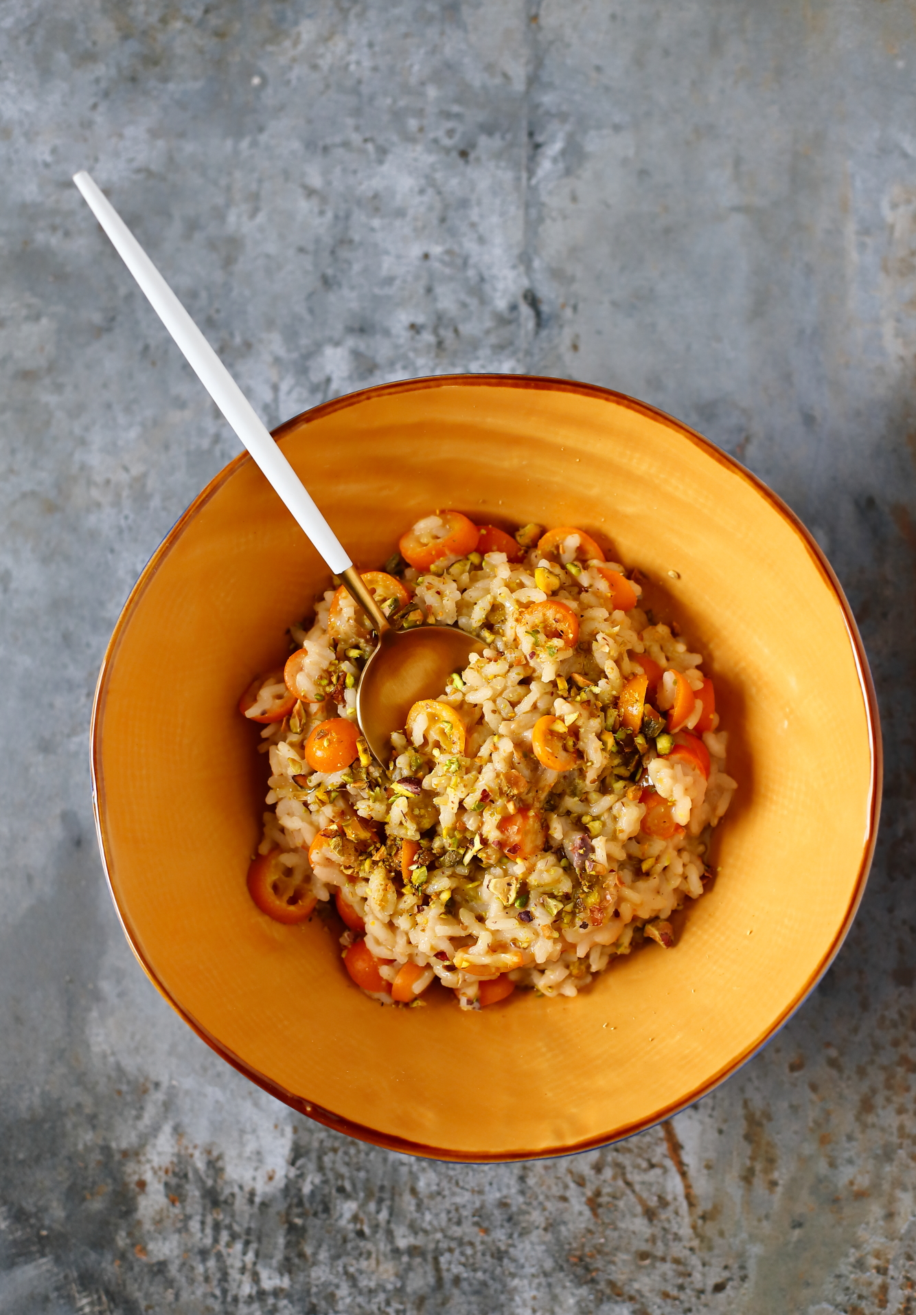 Risotto z kumkwatem i pistacjami Risotto z kumkwatem i pistacjami